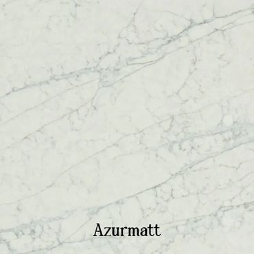 Light gray marble surface with subtle veining labeled Azurmatt.