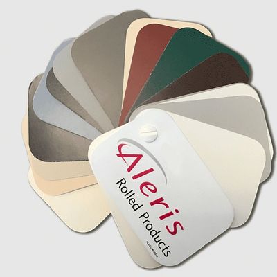 Gutter color swatch from Aleris Rolled Products featuring various color options.