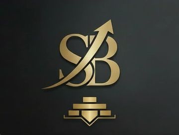 Elegant gold and black logo featuring intertwined letters and a rising arrow.