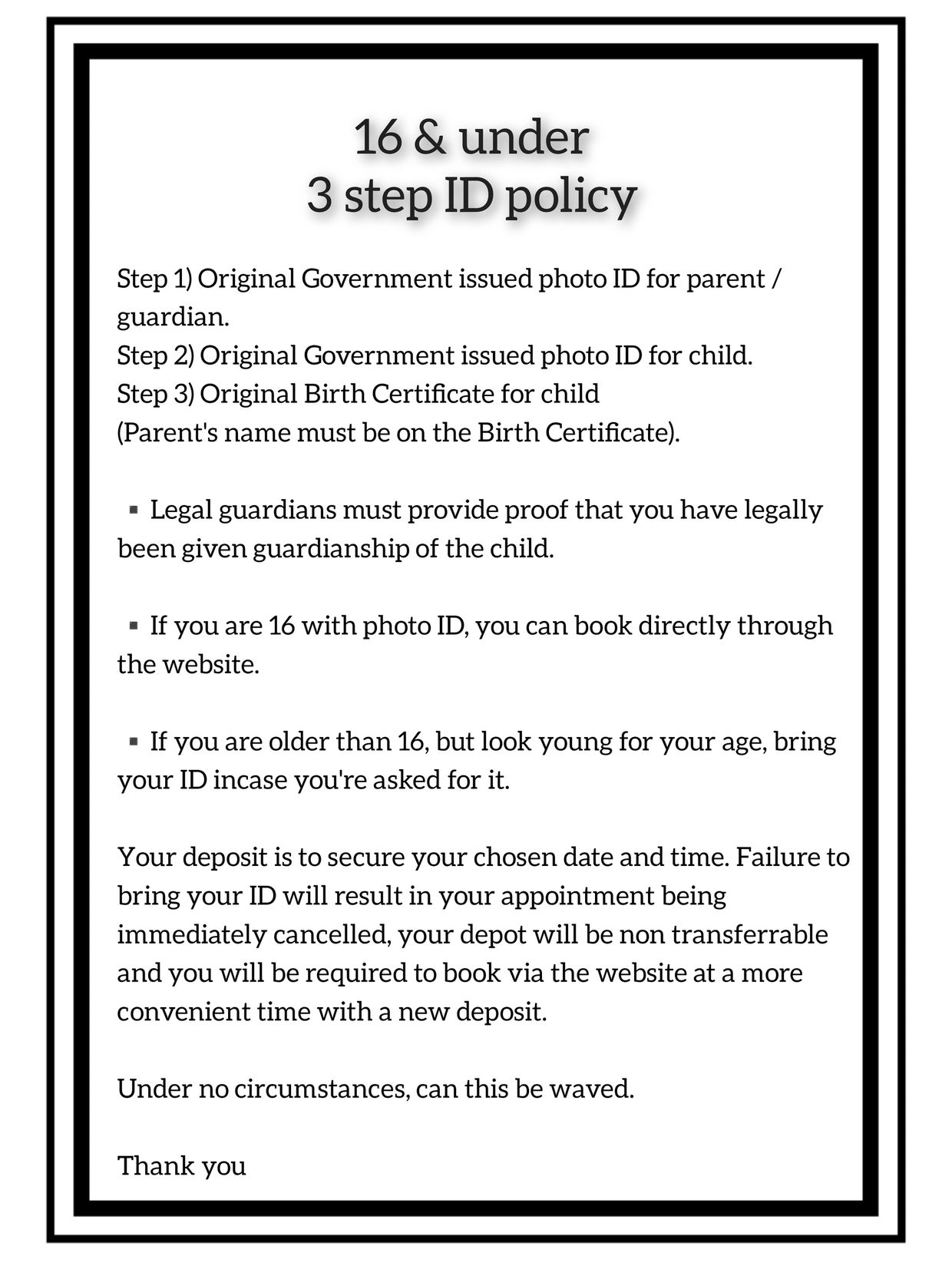 Identification Policy