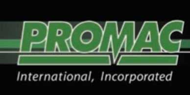 Logo of PROMAC International, Incorporated on a black background.
