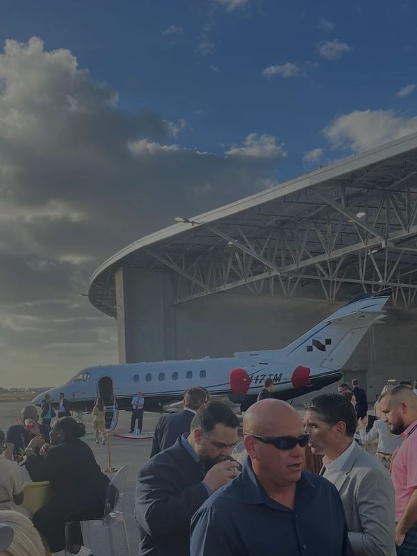 Private jet event at the opening of a new airport in Florida