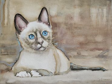 cat painting pet portrait