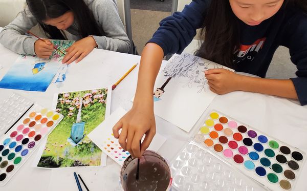 kids watercolor class in Pleasant Hill, kids painting