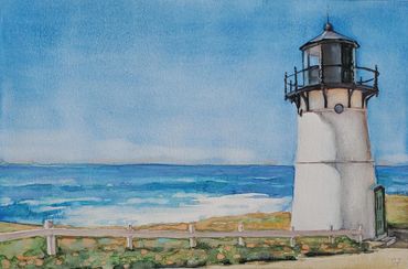 lighthouse watercolor painting