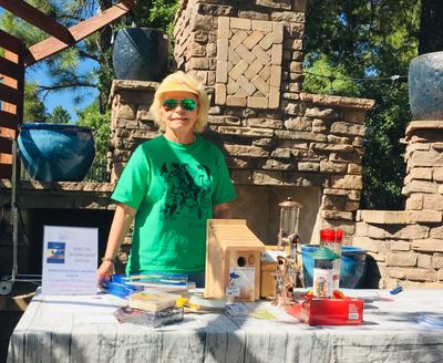 Margaret at Warner's Nursery in Flagstaff, August 24th, presenting her workshop on Backyard Birding.