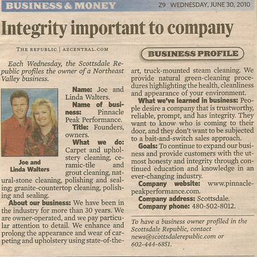 Arizona Republic Business Profile (Integrity Important) 