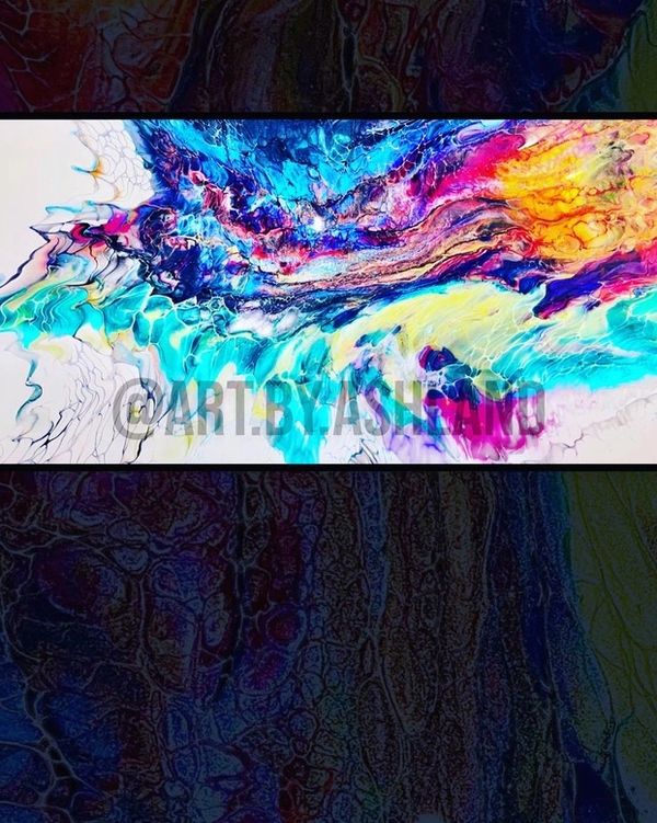 Abstract fluid Art painting- Napa valley sunset 