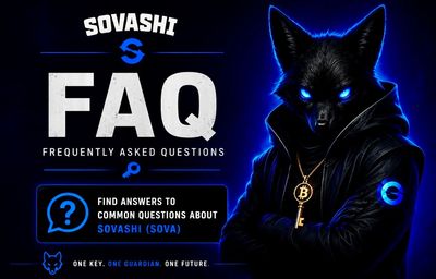 Sovashi FAQ banner with glowing blue-eyed wolf character.