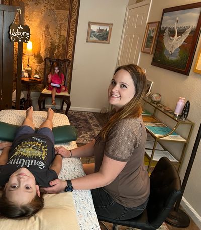 Nicolette performing Reiki