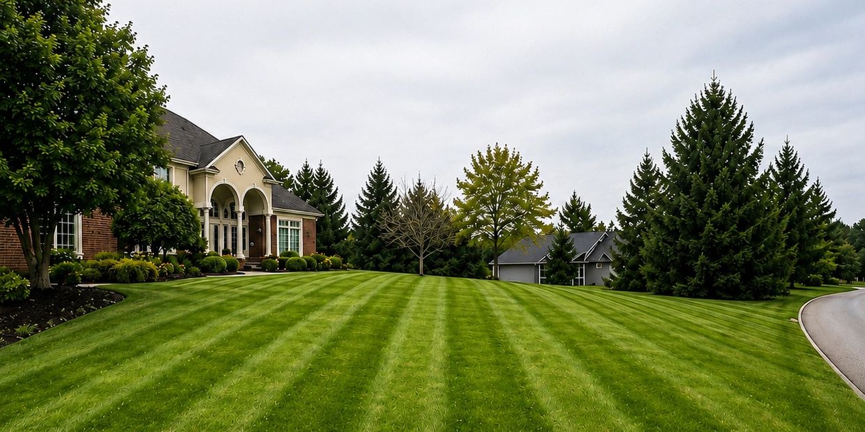 Lawn mow lines by Frain Landscaping in Fort Wayne, Indiana