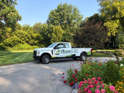 Frain Landscaping crew's truck. 