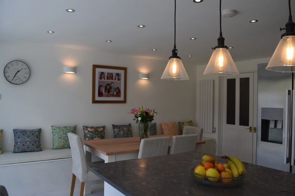 Kitchen diner with island and bench seating