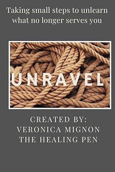Inspirational quote on unlearning with tangled rope image.