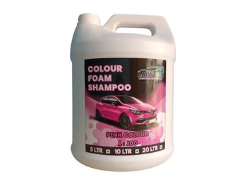 Gallons of pink car foam shampoo.