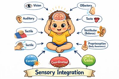 Pediatric sensory integration therapy session in a specialized Tulsa OT facility.