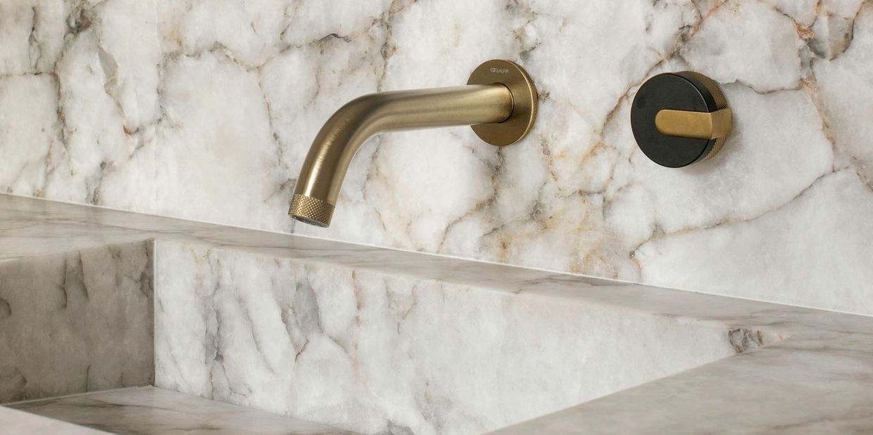 Graff Wall Mount Faucet Black and Gold