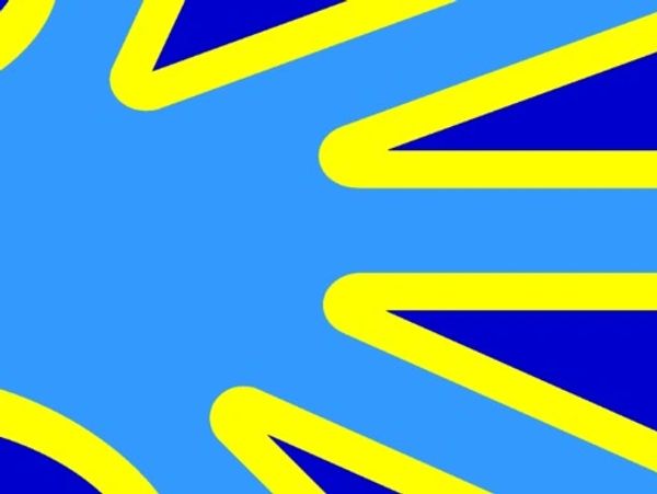 Blue and yellow flag representing Deaf community 