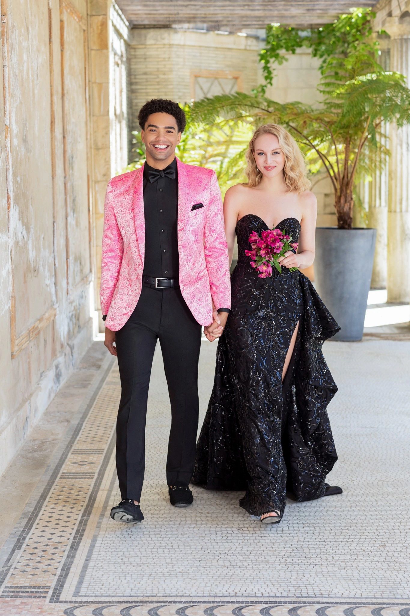 red 2 piece prom dress Two-Piece Long Prom Dress with Corset Top Black / 4