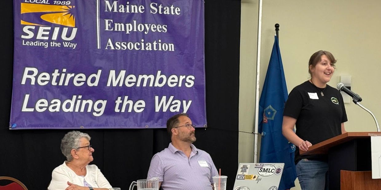 Speaker at a Maine State Employees Association event.