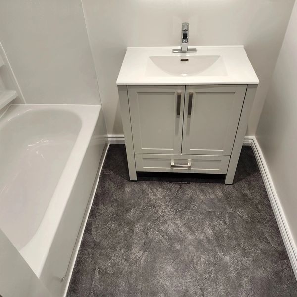 Bathroom renovation representing home renovation services in North Bay