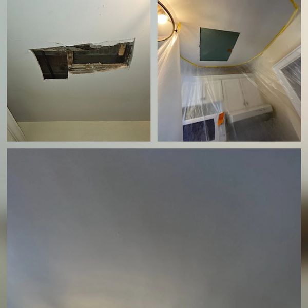 Repairing drywall inside a home, representing professional home repair services in North Bay