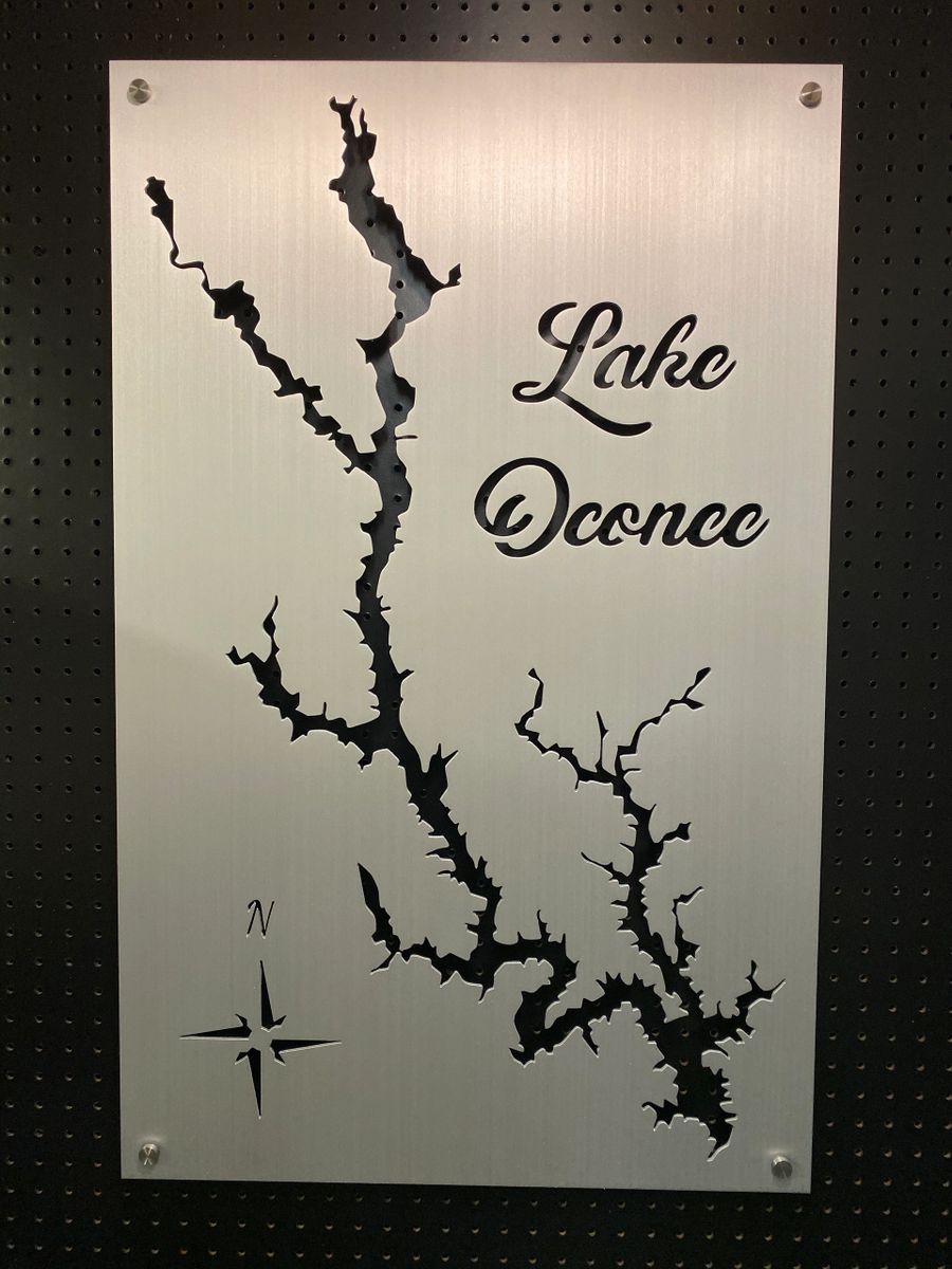 Lake Oconee Metal Lake Map
