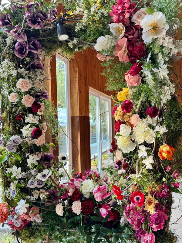 fresh floral frame, floral installation
