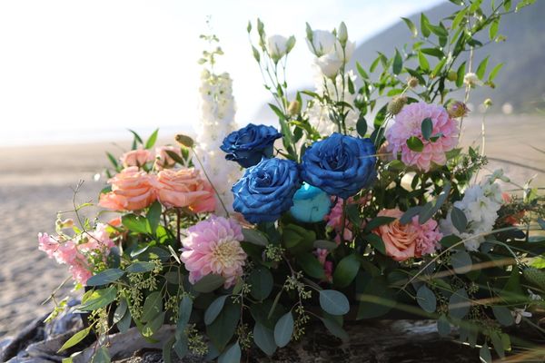 flowers on the beach