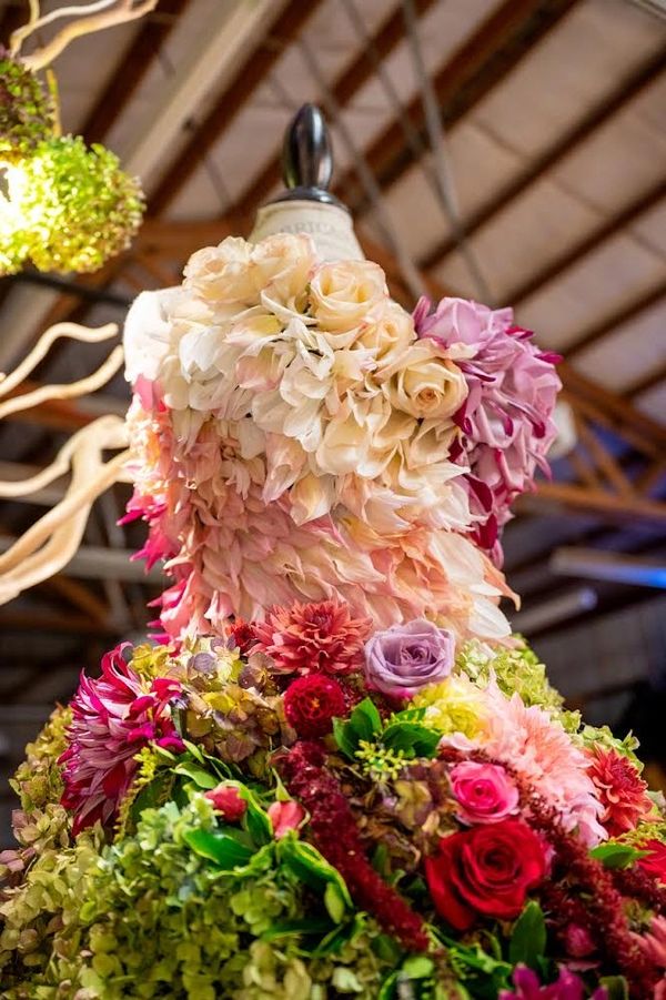 floral dress, floral installation, Floral Ballgown