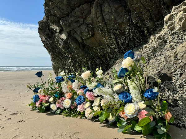 flowers on the beach
