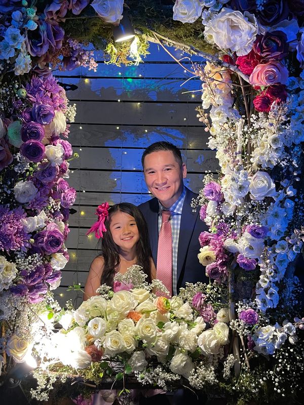 floral photo frame, father daughter dance