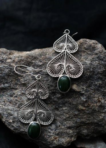 Sterling Silver with "green stone"