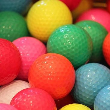 Colorful mini golf balls