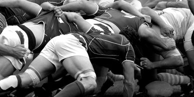 A rugby scrum