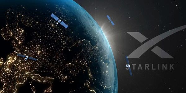 Satellites orbit Earth as part of Starlink network providing global internet.
