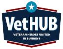Vet HUB Badge saying: Veteran Heroes United in Business