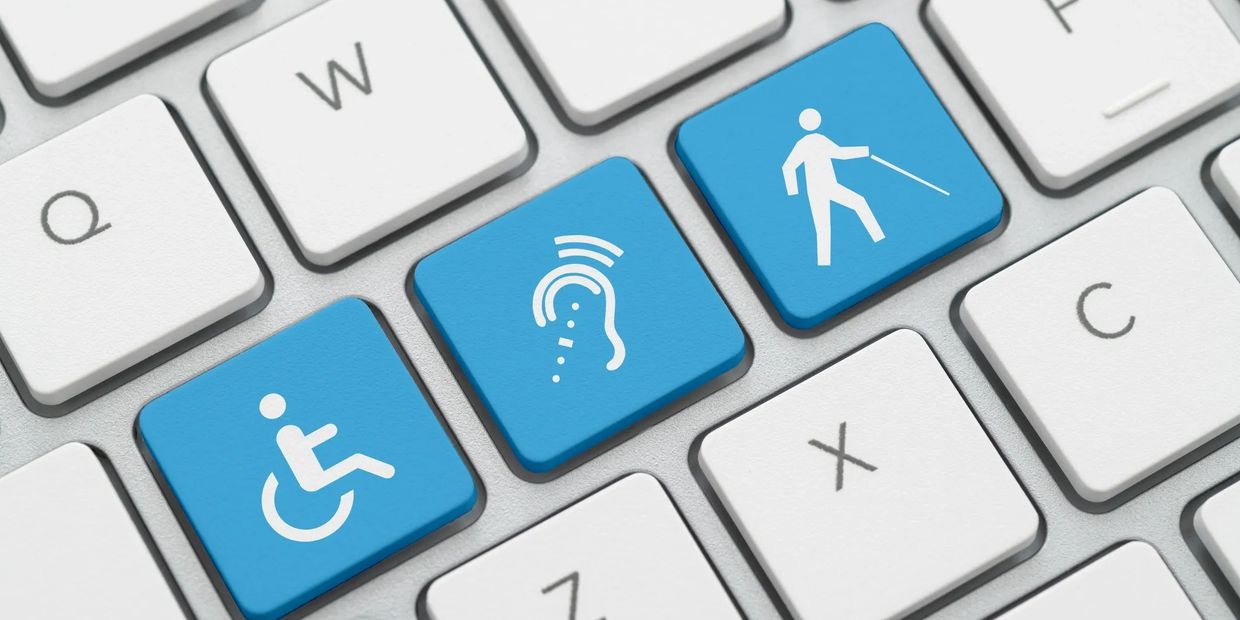 Image showing wheelchair, hearing, and person using mobility cane.