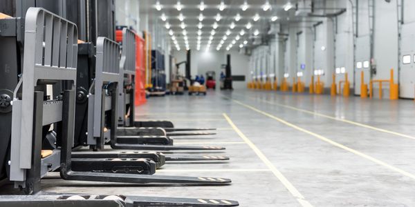 Forklifts operating at a cold storage facility