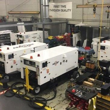 AMPJET AC aircraft ground power units on the production line at the manufacturing facility