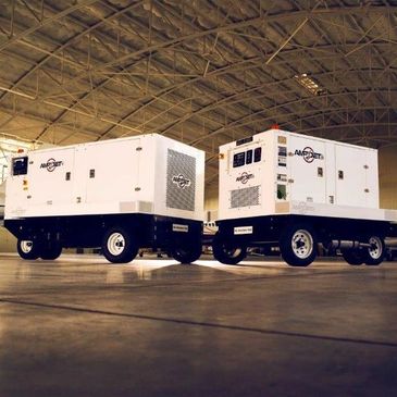 AMPJET AC and DC ground power units for aircraft inside a hangar in Manitoba, Canada