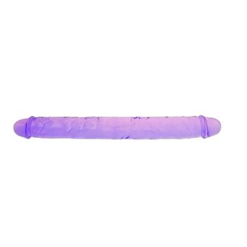 A long purple textured object with rounded ends on a white background.
