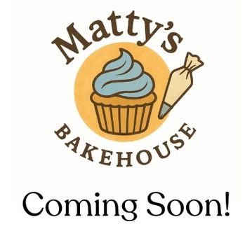 Matty's Bakehouse logo with 'Coming Soon!' message.