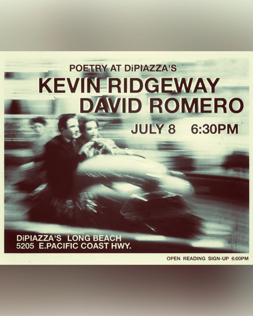 Tamara's Poetry: Feat. Kevin Ridgeway, David Romero  6pm