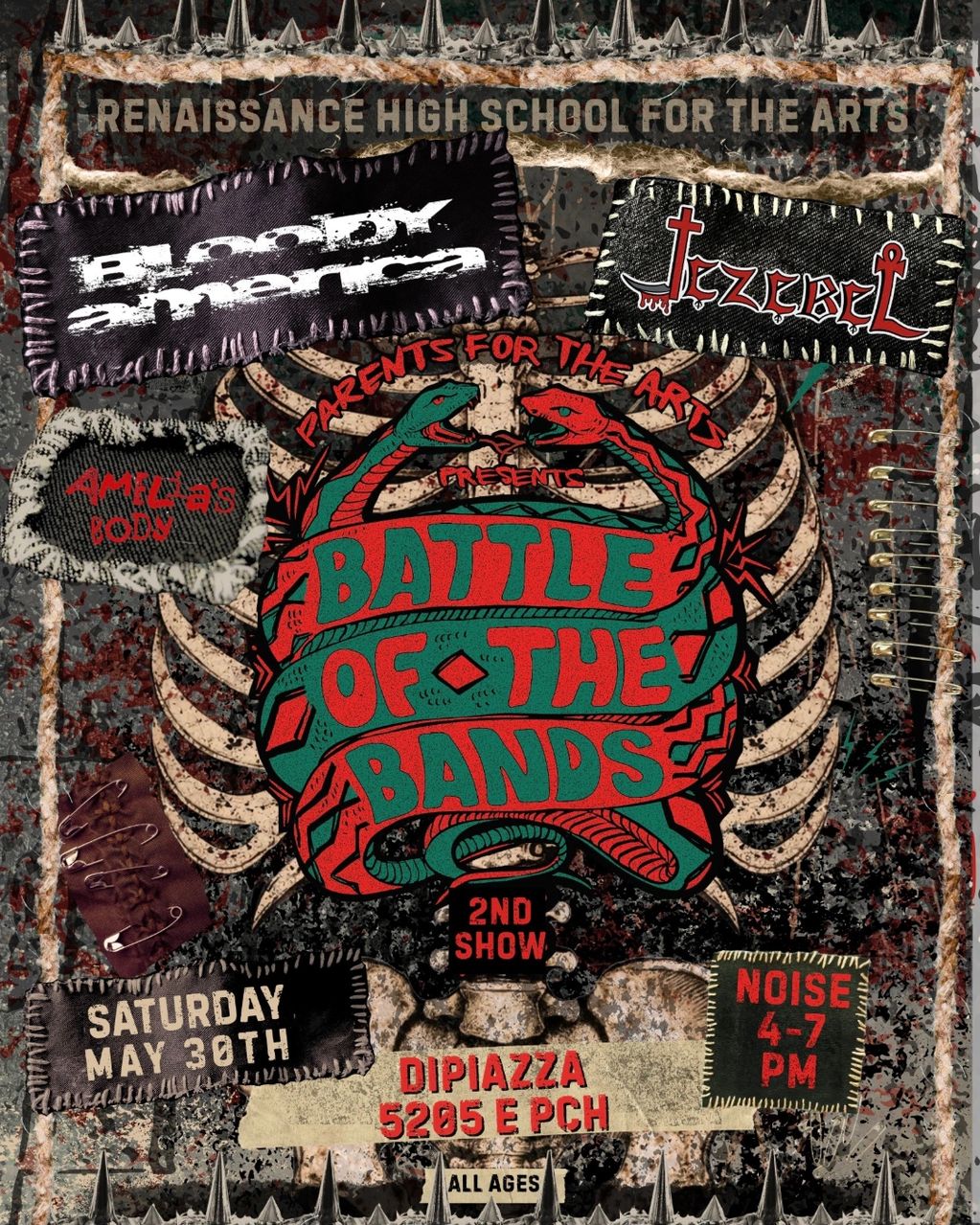 Renaissance HS Presents: Bloody America, Jezebel, Amelia's Body.  Doors 4PM