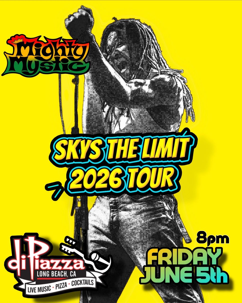 Friday, June 5th.  Mighty Mystic! Plus more TBA... Live & Direct.  Doors 8PM