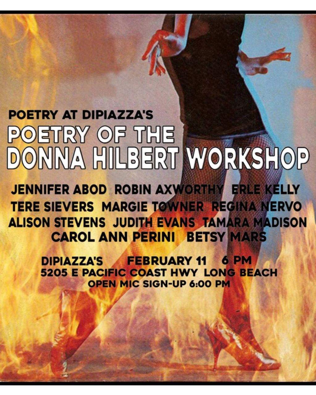 Poetry of Donna Hilbert Workshop feat. many poets at diPiazza's Feb 11, 6PM open mic