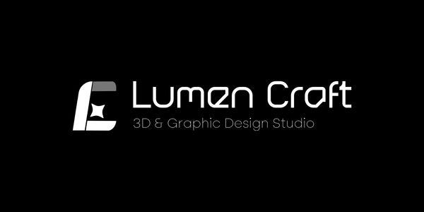 Lumen Craft logo with a modern design on a black background.