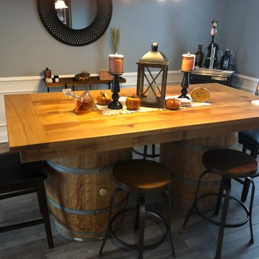 Wine Barrel Dining Table