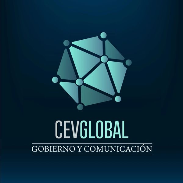 Logotipo de CEV Global con texto sobre gobierno y comunicación.